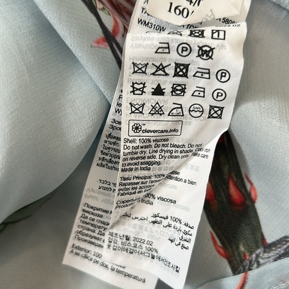 NWT AllSaints Tammy Senja Blue Floral Tropical Lightweight Tank Cami Top Sz 0 - Picture 12 of 12